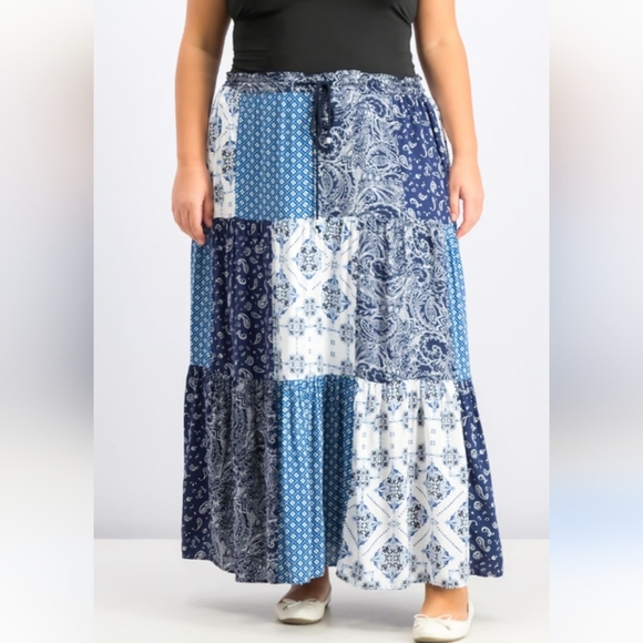 NWT Style & Co Women’s Size 3X Bandana Print Maxi Skirt. - Picture 1 of 8